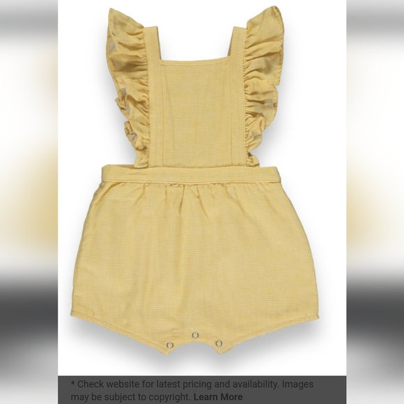 New Vignette Yellow Check Emma‎ Bubble Romper - Picture 1 of 6